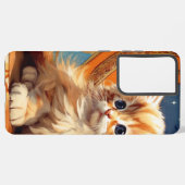 Alphonse Mucha Art Nouveau Sinaasappel Cat Samsung Galaxy Hoesje (Linkerkant)