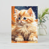 Alphonse Mucha Art Nouveau Sinaasappel Cat Save The Date (Staand voorkant)