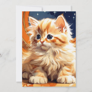 Alphonse Mucha Art Nouveau Sinaasappel Cat Save The Date