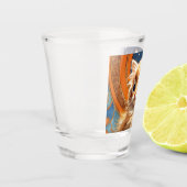 Alphonse Mucha Art Nouveau Sinaasappel Cat Shot Glas (Links)