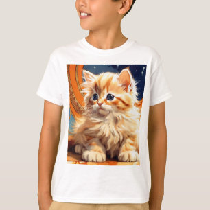 Alphonse Mucha Art Nouveau Sinaasappel Cat T-shirt
