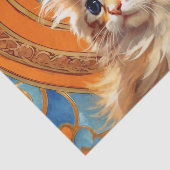 Alphonse Mucha Art Nouveau Sinaasappel Cat Tissuepapier (Detail)