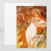 Alphonse Mucha Art Nouveau Spring Aankondiging (Voorkant / Achterkant)