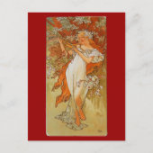 Alphonse Mucha - Art Nouveau - Spring Briefkaart (Voorkant)