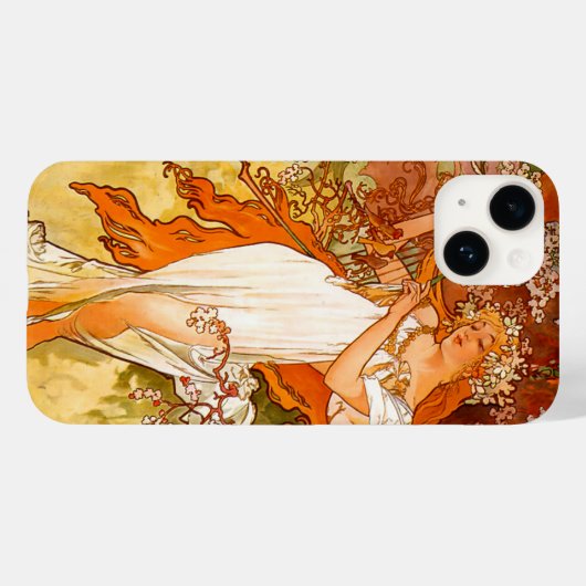 Alphonse Mucha Art Nouveau Spring Case-Mate iPhone Case (Achterkant (horizontaal))