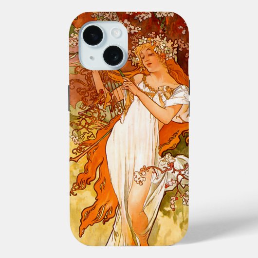 Alphonse Mucha Art Nouveau Spring Case-Mate iPhone Case (Achterkant)