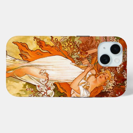 Alphonse Mucha Art Nouveau Spring Case-Mate iPhone Case (Achterkant (horizontaal))