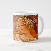 Alphonse Mucha Art Nouveau Spring Grote Koffiekop (Voorkant rechts)