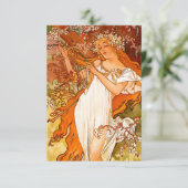 Alphonse Mucha Art Nouveau Spring Informatiekaartje (Staand voorkant)