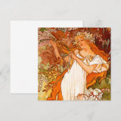 Alphonse Mucha Art Nouveau Spring Kaart (Voorkant / Achterkant)