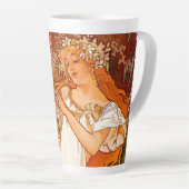 Alphonse Mucha Art Nouveau Spring Latte Mok (Rechterhoek)