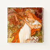 Alphonse Mucha Art Nouveau Spring Notitieboek (Achterkant)