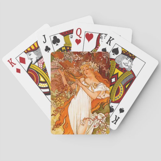 Alphonse Mucha Art Nouveau Spring Pokerkaarten (Achterkant)