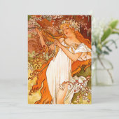 Alphonse Mucha Art Nouveau Spring Save The Date (Staand voorkant)