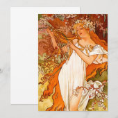 Alphonse Mucha Art Nouveau Spring Save The Date (Voorkant / Achterkant)