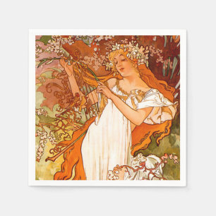 Alphonse Mucha Art Nouveau Spring Servet