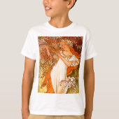 Alphonse Mucha Art Nouveau Spring T-shirt (Voorkant)