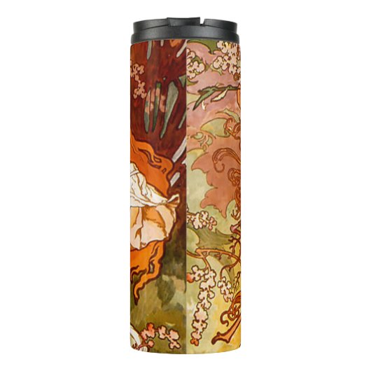 Alphonse Mucha Art Nouveau Spring Thermosbeker (Achterkant)