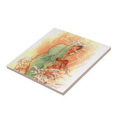 Alphonse Mucha Art Nouveau Tegels Tegeltje (Zijkant)