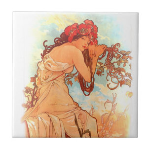 Alphonse Mucha Art Nouveau Tegels Tegeltje