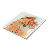 Alphonse Mucha Art Nouveau Tegels Tegeltje (Zijkant)