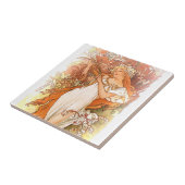 Alphonse Mucha Art Nouveau Tegels Tegeltje (Zijkant)