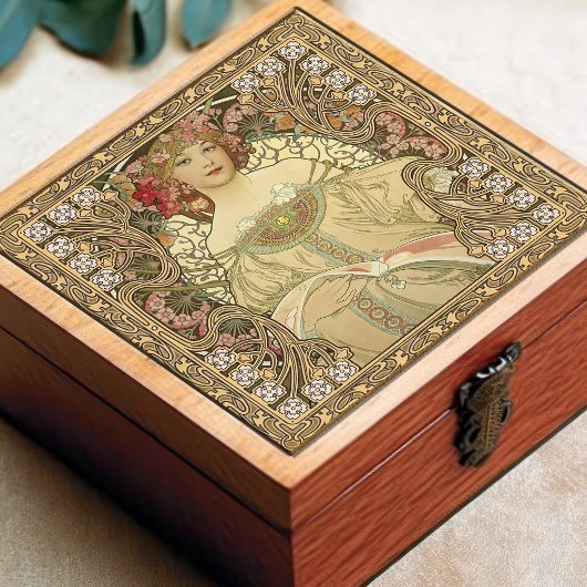 Alphonse Mucha Art Nouveau  Tegeltje