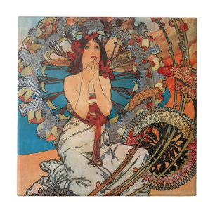 Alphonse Mucha Art Nouveau Tiles Tegeltje