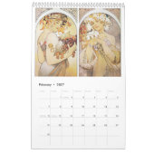 Alphonse Mucha Art Nouveau Vintage Calendar Kalender (Feb 2027)