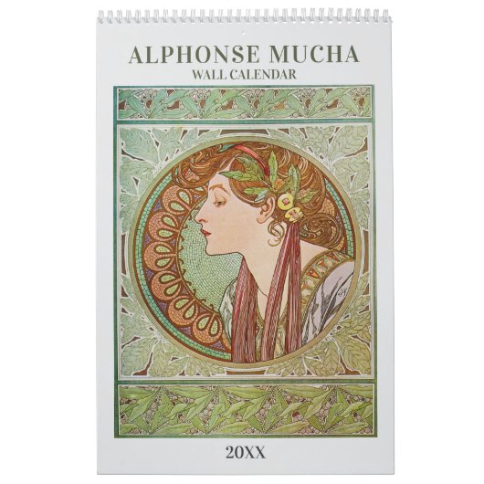 Alphonse Mucha Art Nouveau Vintage Calendar Kalender (Hoes)