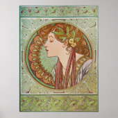 Alphonse Mucha Art Nouveau vintage poster (Voorkant)