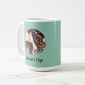 Alphonse Mucha Art Nouveau Voman met bloemen Koffiemok (Voorkant links)