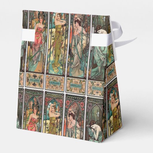 Alphonse Mucha art nouveau, , vrouwen, be Bedankdoosjes (Achterkant)