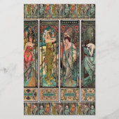 Alphonse Mucha art nouveau, , vrouwen, be Briefpapier (Voorkant)