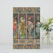 Alphonse Mucha art nouveau, , vrouwen, be Briefpapier (Staand voorkant)