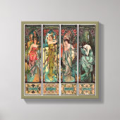 Alphonse Mucha art nouveau, , vrouwen, be Canvas Afdruk (Voorkant)