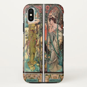 Alphonse Mucha art nouveau, , vrouwen, be Case-Mate iPhone Case