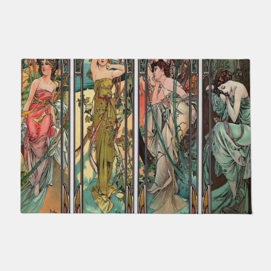 Alphonse Mucha art nouveau, , vrouwen, be Deurmat (Voorkant)
