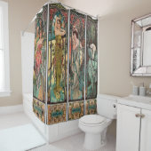 Alphonse Mucha art nouveau, , vrouwen, be Douchegordijn (In situ)