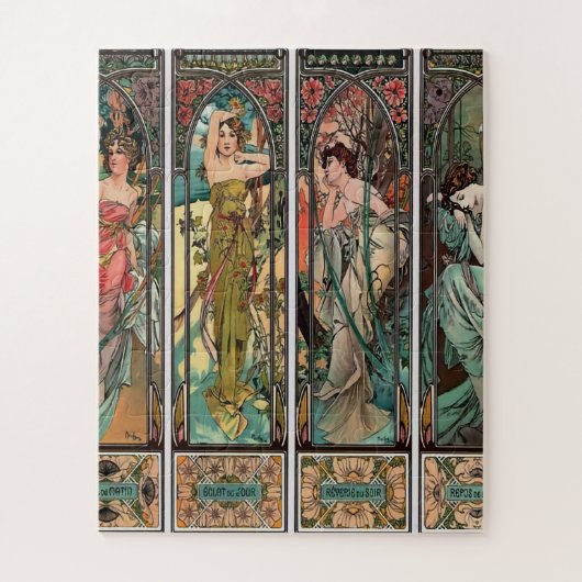 Alphonse Mucha art nouveau, , vrouwen, be Legpuzzel (Verticaal)