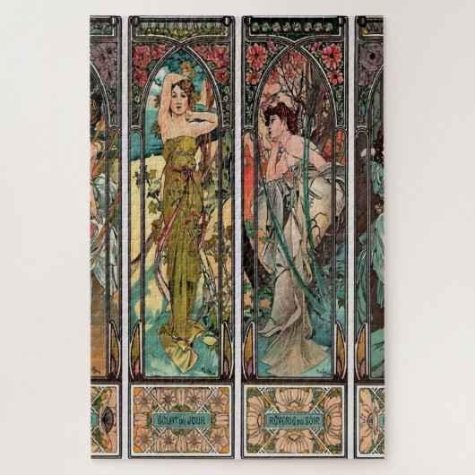 Alphonse Mucha art nouveau, , vrouwen, be Legpuzzel (Verticaal)