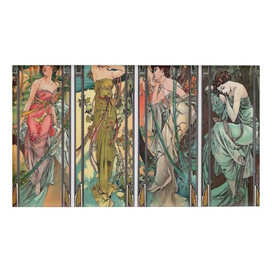Alphonse Mucha art nouveau, , vrouwen, be Naambadge (Voorkant)