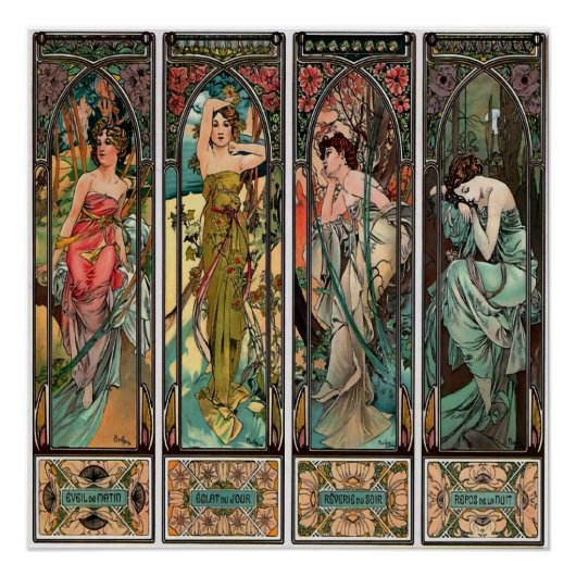 Alphonse Mucha art nouveau, , vrouwen, be Perfect Poster (Voorkant)