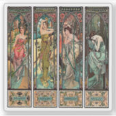 Alphonse Mucha art nouveau, , vrouwen, be Sticker (Voorkant)