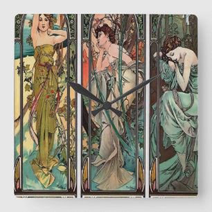 Alphonse Mucha art nouveau, , vrouwen, be Vierkante Klok