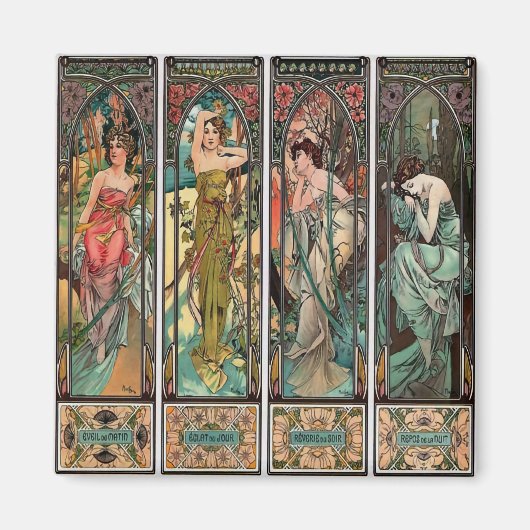 Alphonse Mucha art nouveau, , vrouwen Magneet (Voorkant)