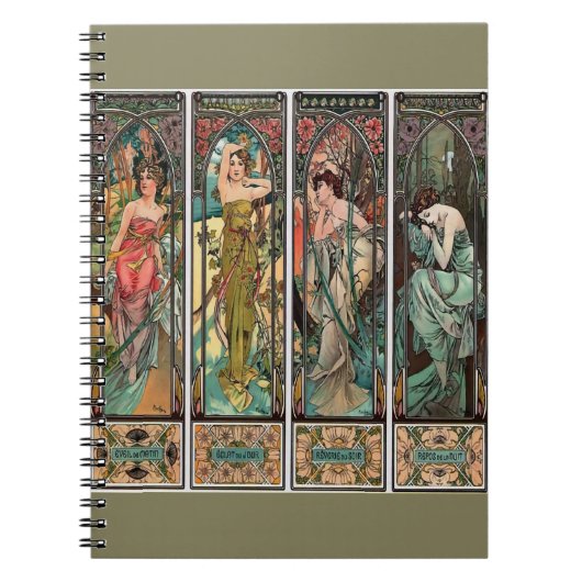 Alphonse Mucha art nouveau, , vrouwen Notitieboek (Voorkant)