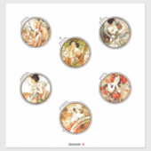 Alphonse mucha art nouveau vrouwen seizoenen elega sticker (Vel)