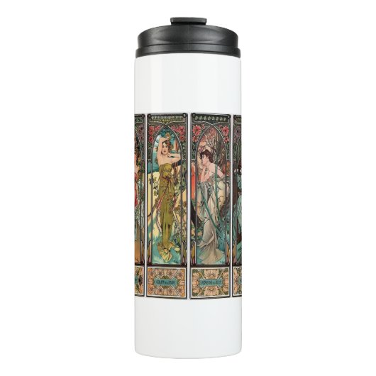 Alphonse Mucha art nouveau, , vrouwen Thermosbeker (Voorkant)