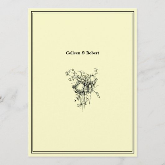  Alphonse Mucha Art Nouveau Wedding Menu (Achterkant)